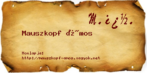 Mauszkopf Ámos névjegykártya